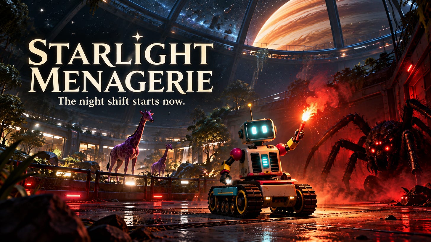 Gamelab: Escape a zoo in space image from the original Advisory Hour post.