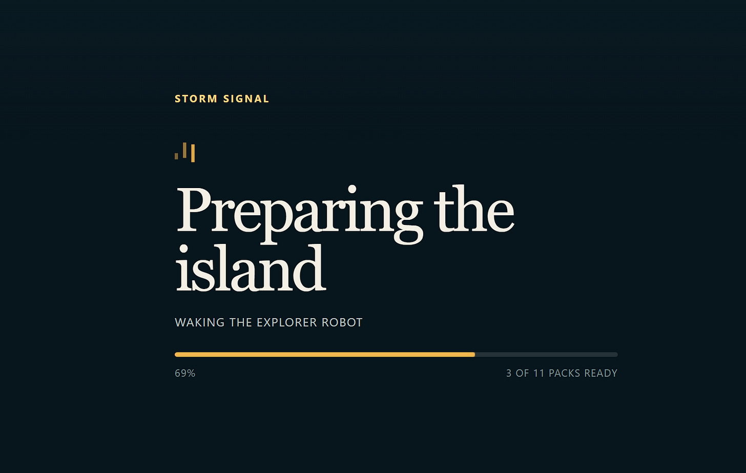 Island Lab Series: 4 of 5, Island V3 Storm Signal image from the original Advisory Hour post.