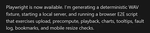 Screenshot attached to the Codex testing-plan note