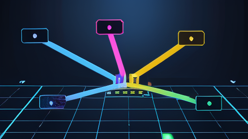 Glowing API route map feeding a small edge AI board.