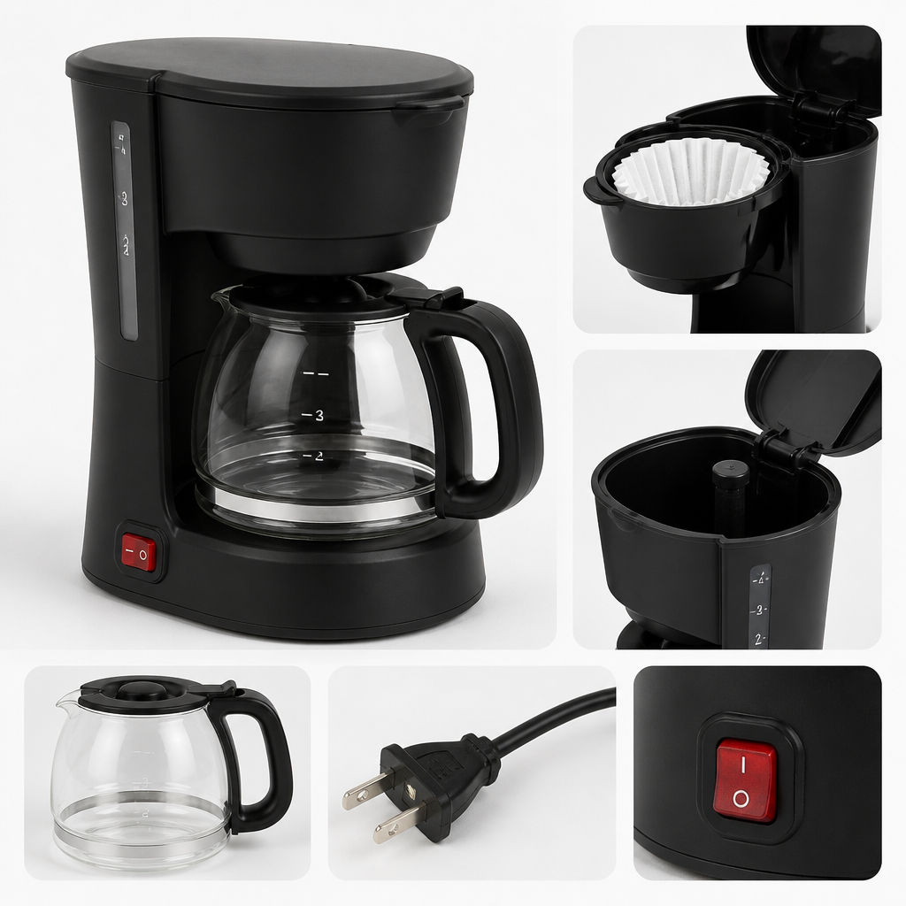 Generated image of a fictional coffee pot used as the product demonstration object in John&rsquo;s World.