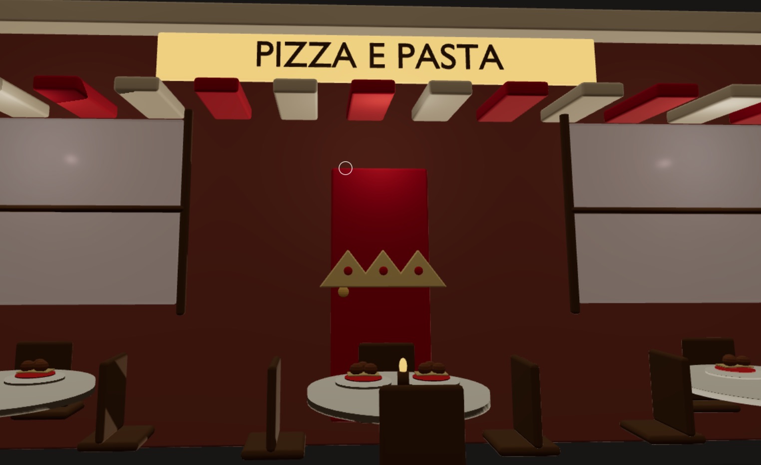 Generated retail-store scene used as an automated 3D construction and texturing test.