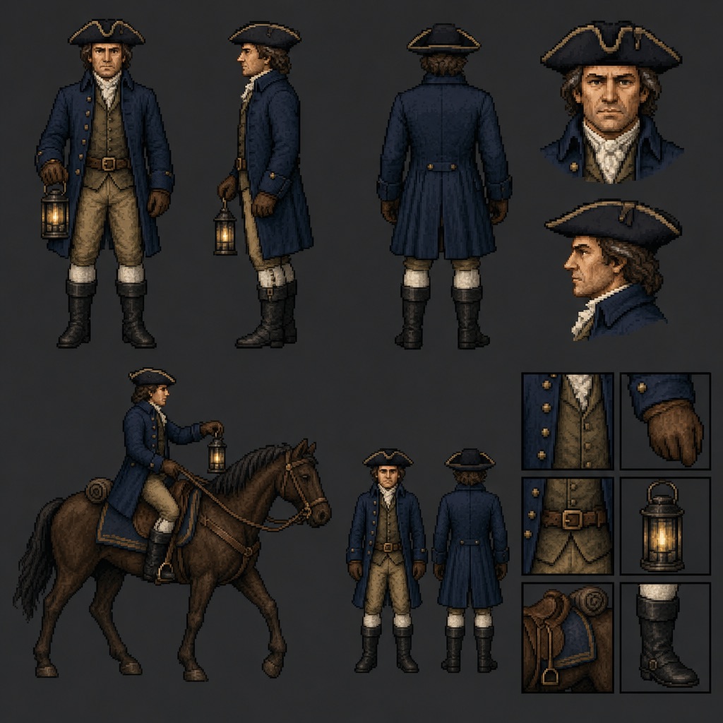 Pixel art for Paul Revere reference 1