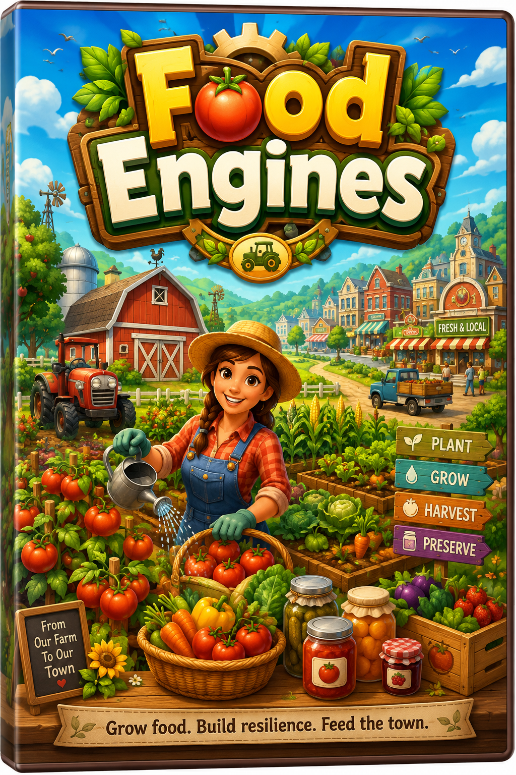 Food Engines: I Built a Tiny Farm Game Because Tomatoes Are Infrastructure screenshot from the original Substack post.