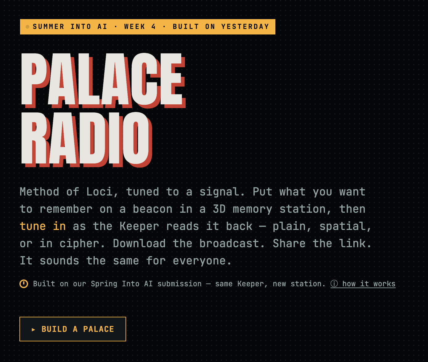 Palace Radio screenshot from the original Substack post.