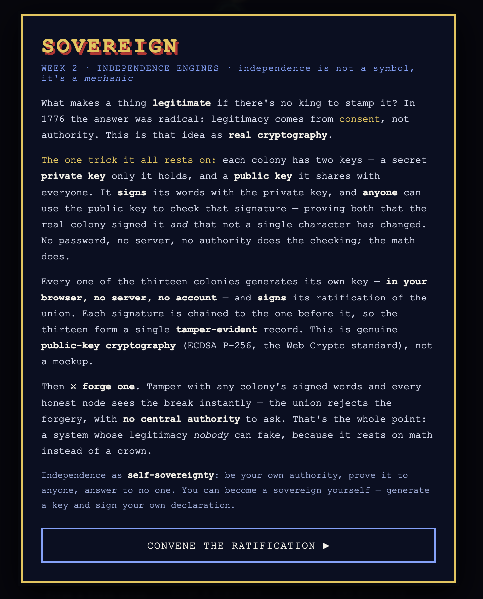 SOVEREIGN — a union no king can stamp and no one can forge screenshot from the original Substack post.