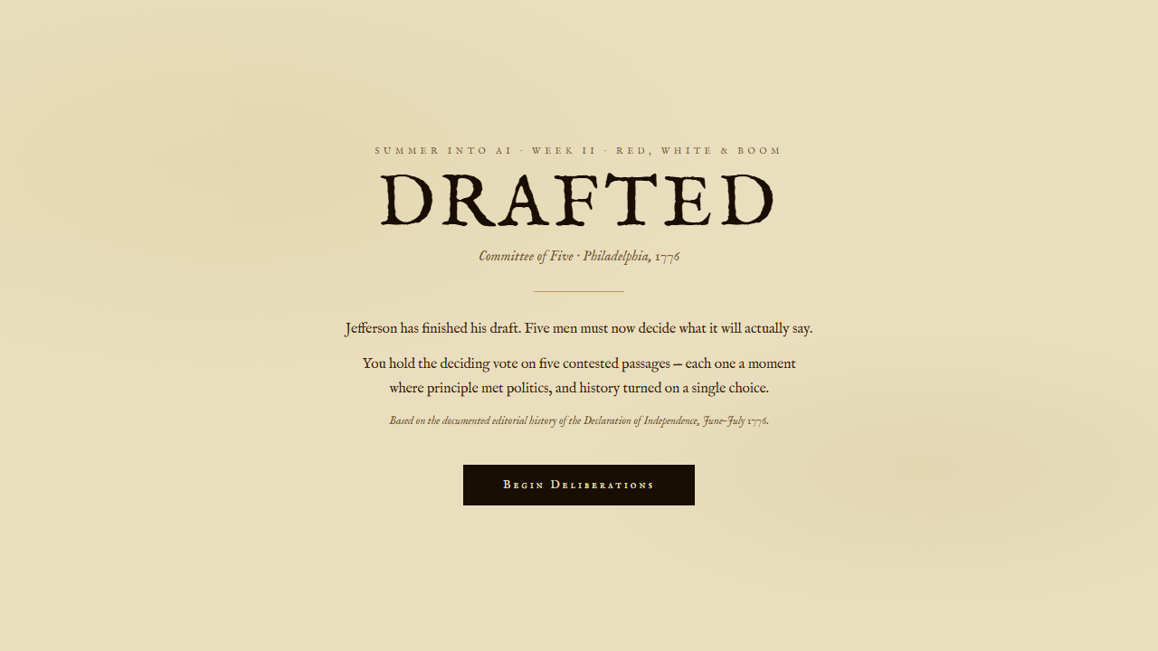 Summer into AI 2026: Drafted screenshot from the original Substack post.