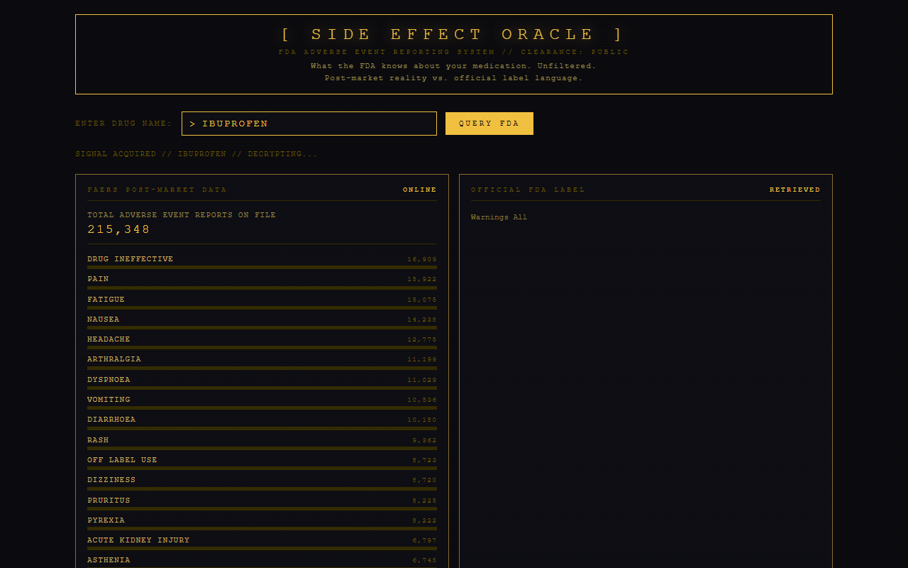Summer into AI 2026: Side Effect Oracle screenshot from the original Substack post.