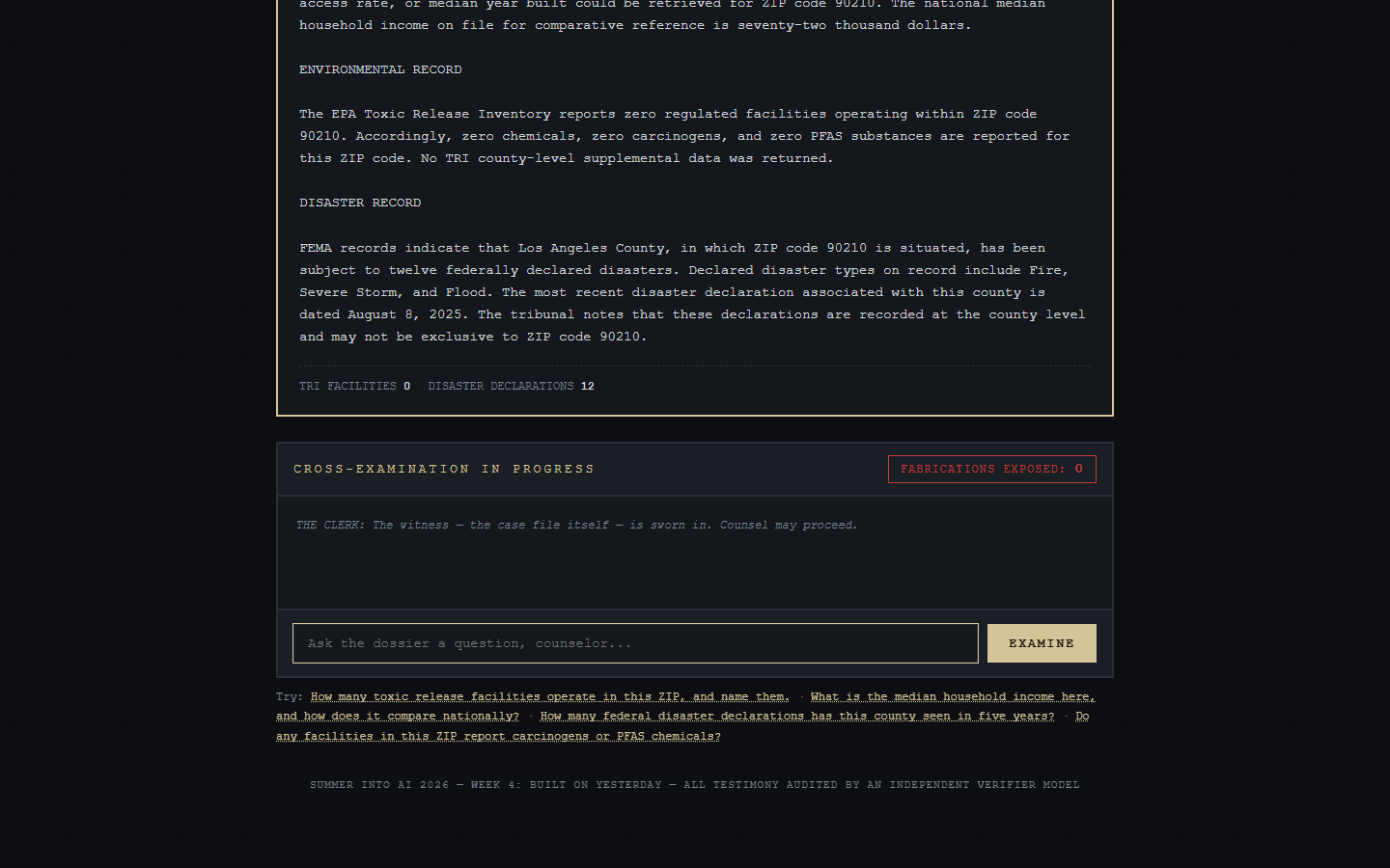 Summer into AI 2026: Sworn Testimony screenshot from the original Substack post.
