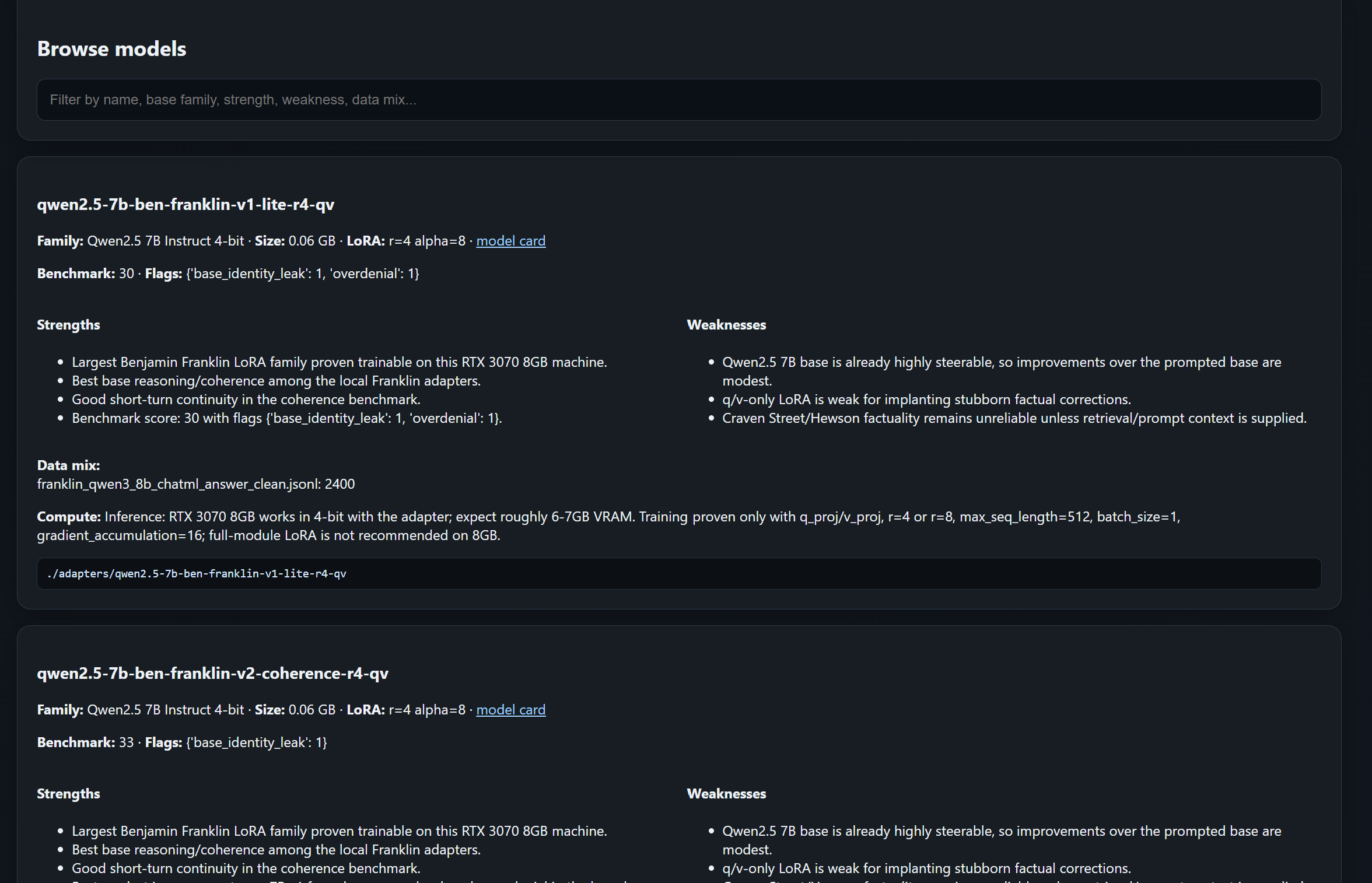Summer into AI: Eric Submission #3: Qwen Franklin screenshot from the original Substack post.