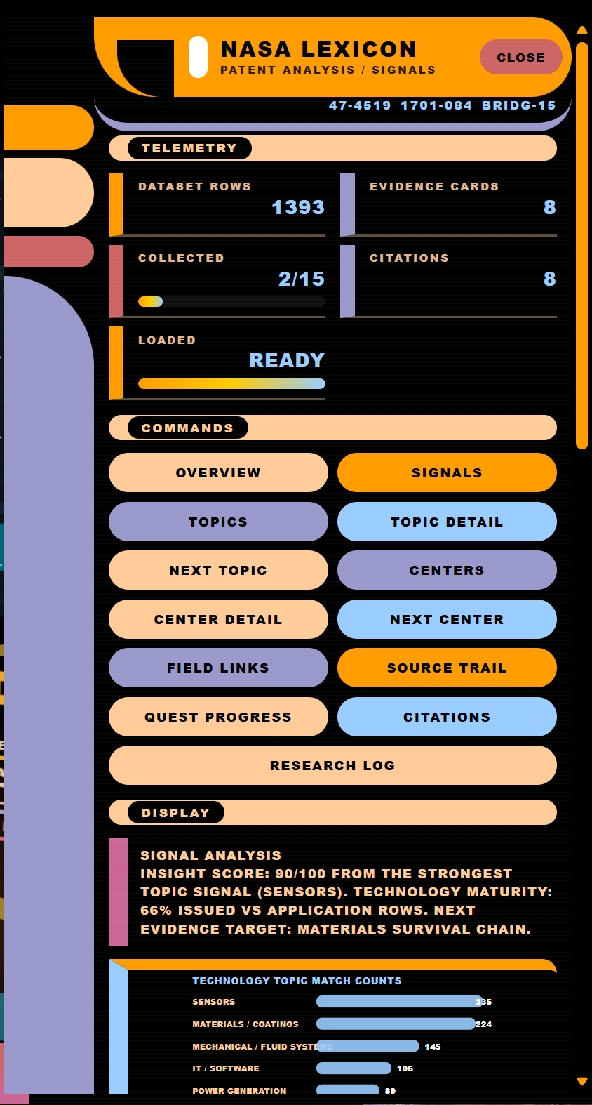 Summer into AI: Eric's Week3 Submission: Nasa Patents Decoder screenshot from the original Substack post.
