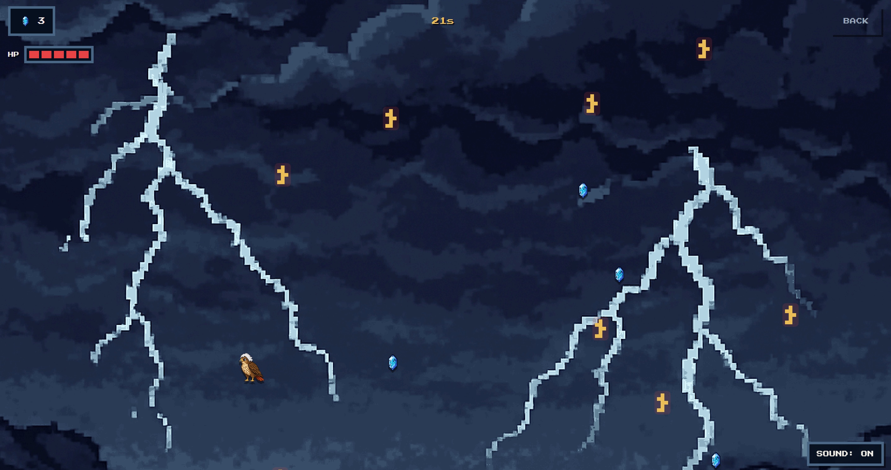 Retro game screen showing another Sky King mini-game area