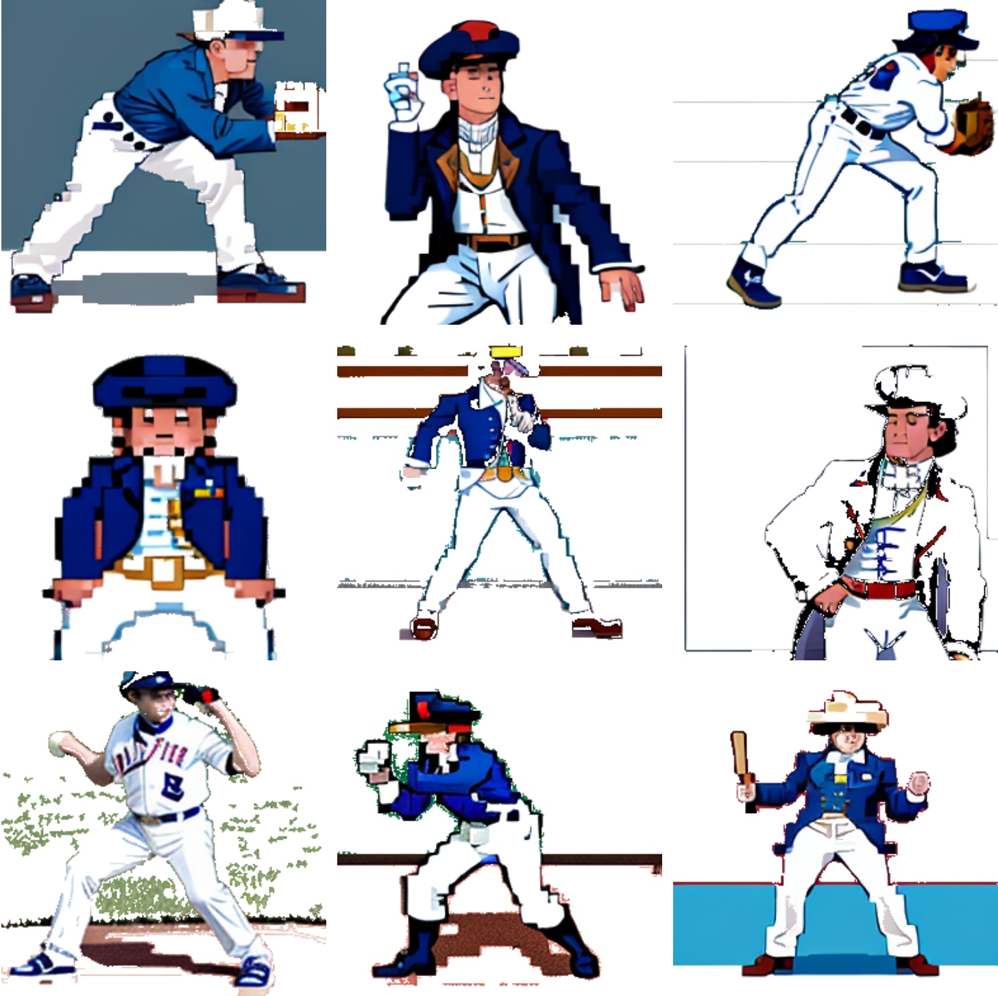 Gallery of curious Timestorm Baseball sprite generation failures