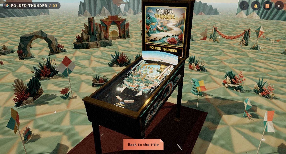 Tiltlab: Folded Thunder: Pinball! image from the original Advisory Hour post.