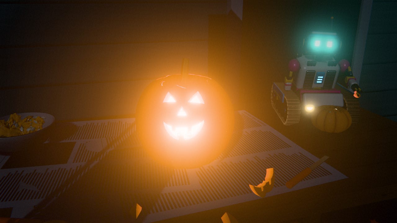 Videolab: Seven Carves a Pumpkin image from the original Advisory Hour post.